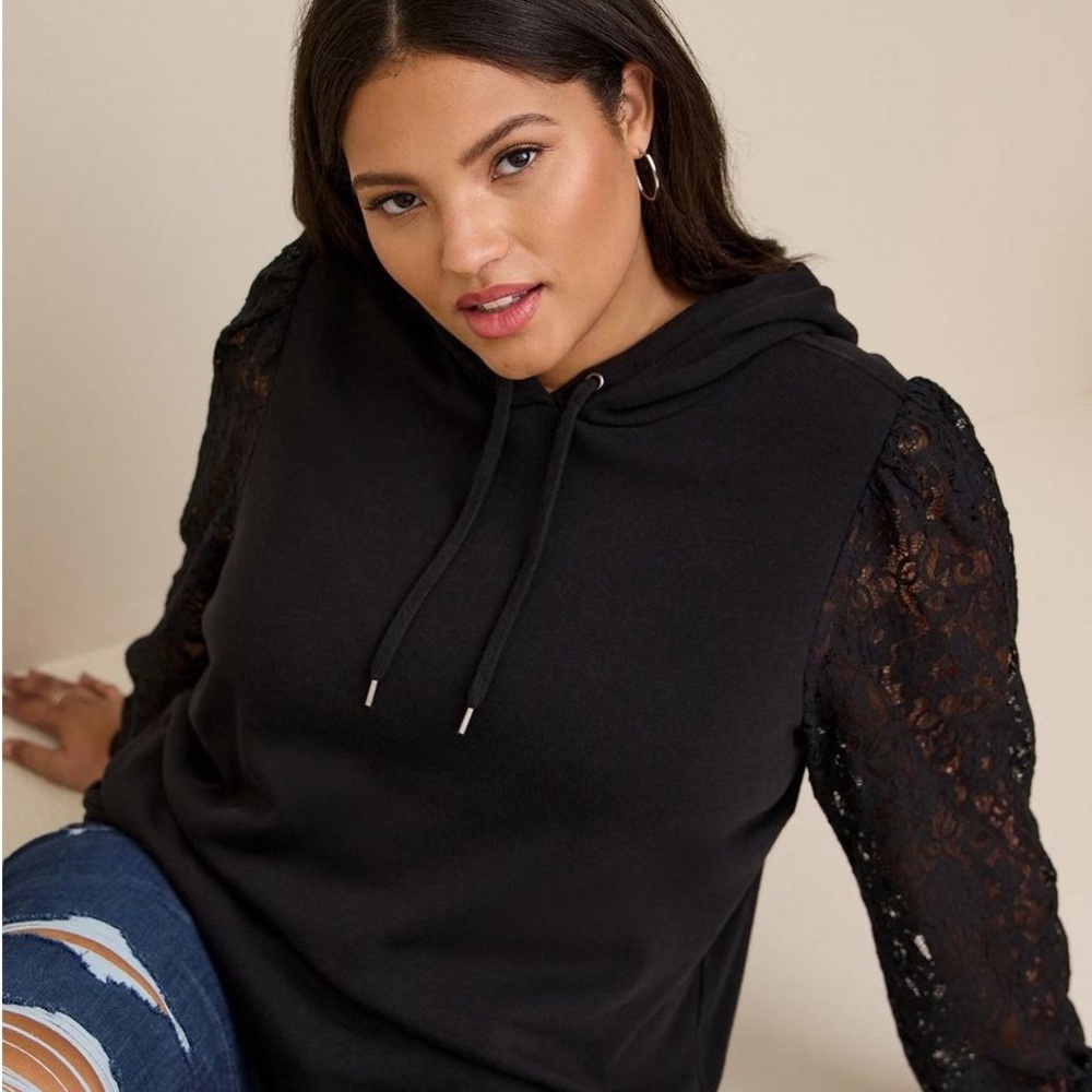Torrid Lace Sleeves Hoodie